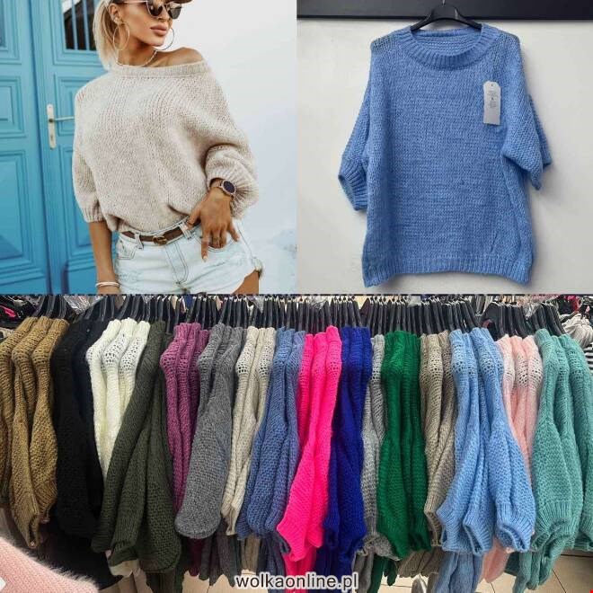 Sweter damskie 2371 1 kolor  Standard (Towar Włoskie)