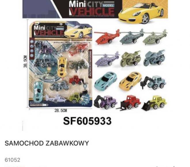Samochod zabawkowy 61052 Mix KOLOR   1