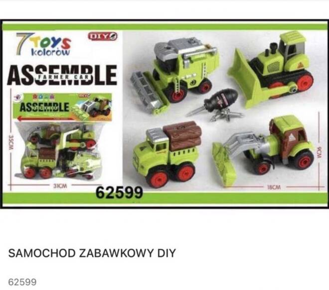 Samochod zabawkowy 62599 Mix KOLOR   1