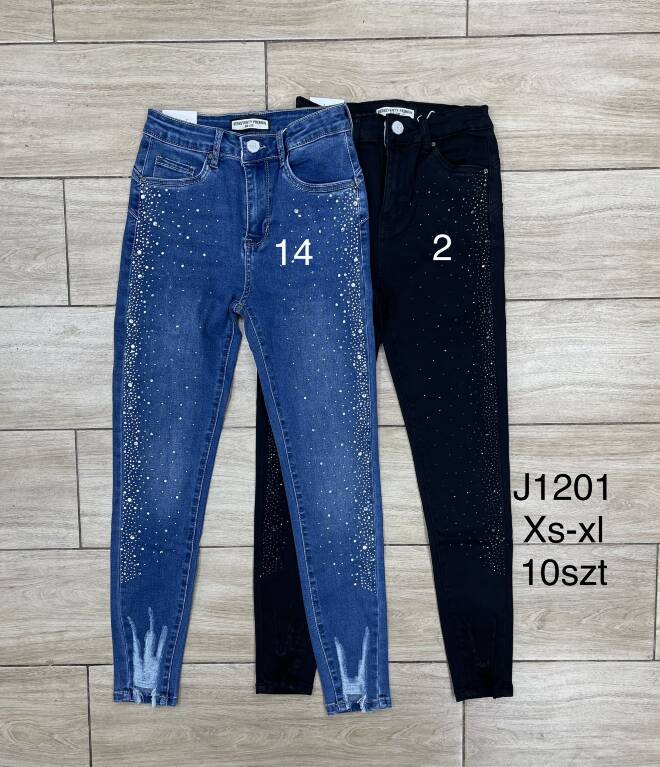 Jeansy damskie J1201 1 kolor  XS-XL