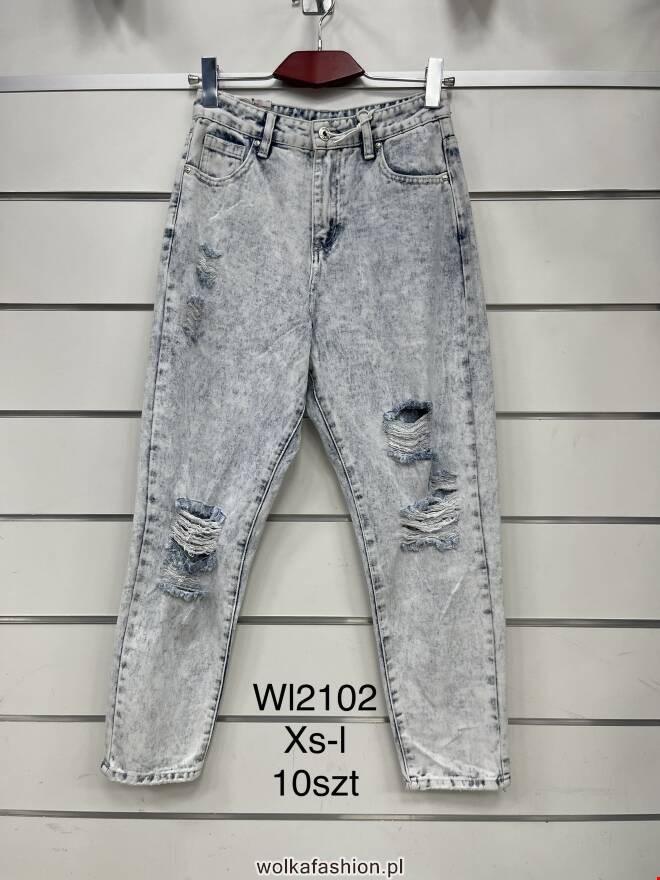 Jeansy damskie WL2102 1 kolor  XS-L