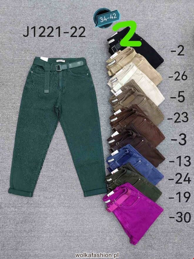 Jeansy damskie J1221-22 1 kolor  34-42