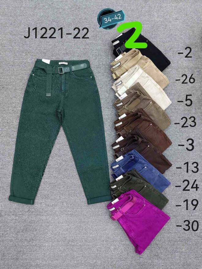 Jeansy damskie J1221-22 1 kolor  34-42 1