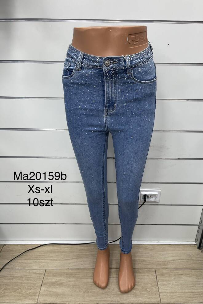 Jeansy damskie MA21059B 1 kolor  XS-XL