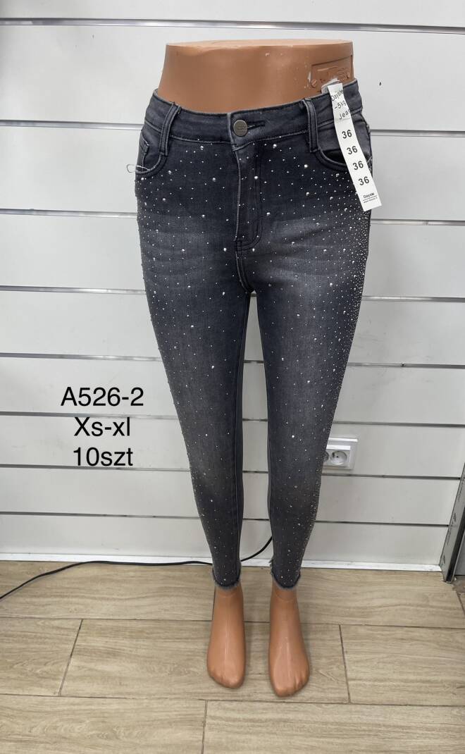 Jeansy damskie A526-2 1 kolor  XS-XL