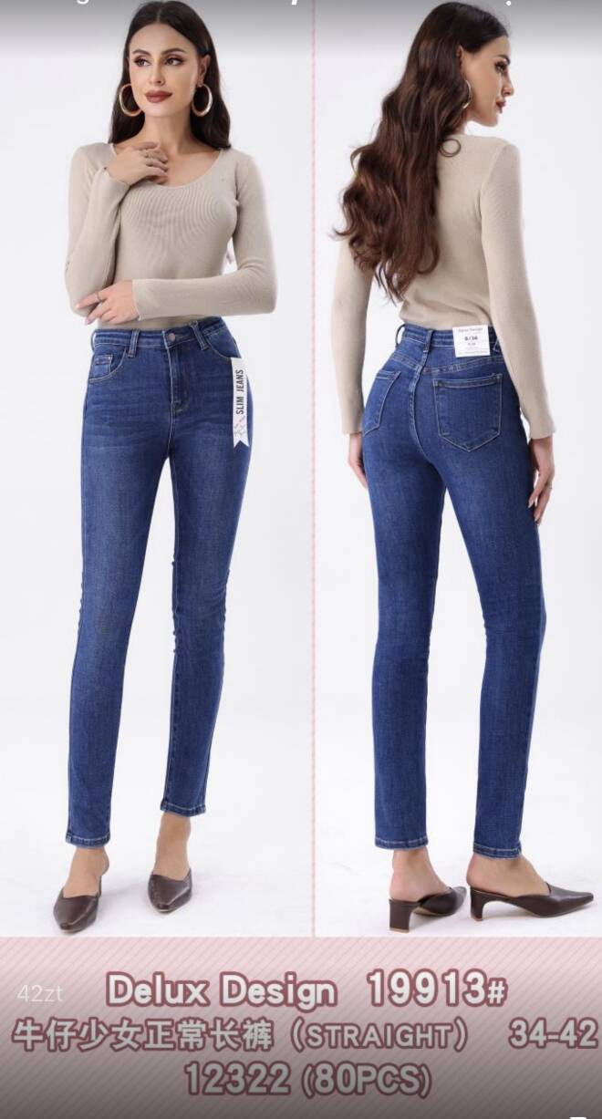 Jeansy damskie 19913 1 kolor  34-42