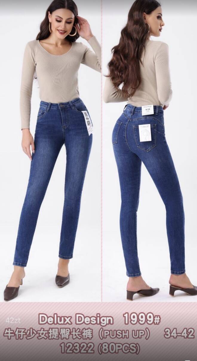 Jeansy damskie 1999 1 kolor  34-42 1