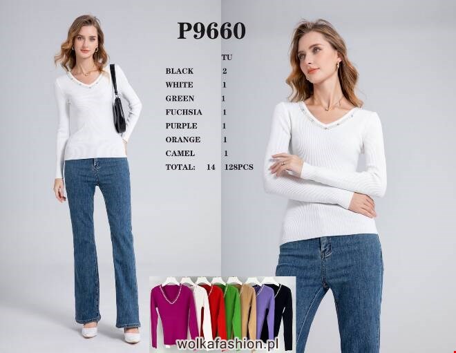 Sweter damskie P9660 Mix KOLOR  Standard