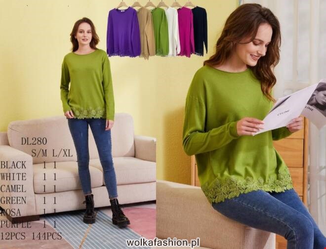 Sweter damskie DL280 Mix KOLOR  S/M-L/XL