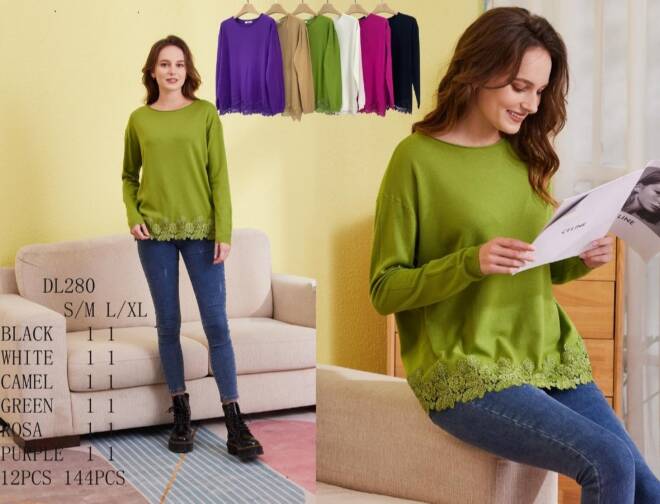 Sweter damskie DL280 Mix KOLOR  S/M-L/XL 1