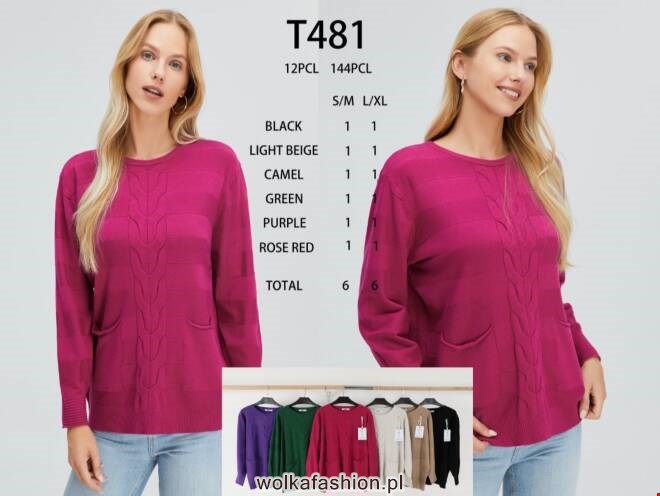 Sweter damskie T481 Mix KOLOR  S/M-L/XL