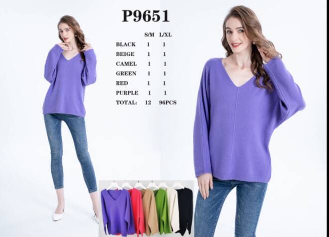 Sweter damskie P9651 Mix KOLOR  S/M-L/XL 1