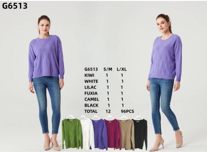 Sweter damskie G6513 Mix KOLOR  S/M-L/XL 1
