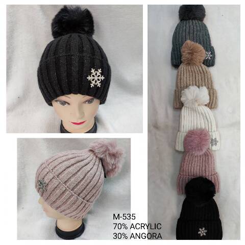  Czapka damska zimowa 8745 Mix kolor Standard (Towar Ploskie) 1