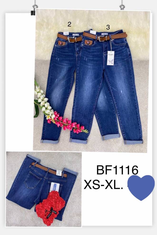 Jeansy damskie BF1116 1 kolor  XS-XL