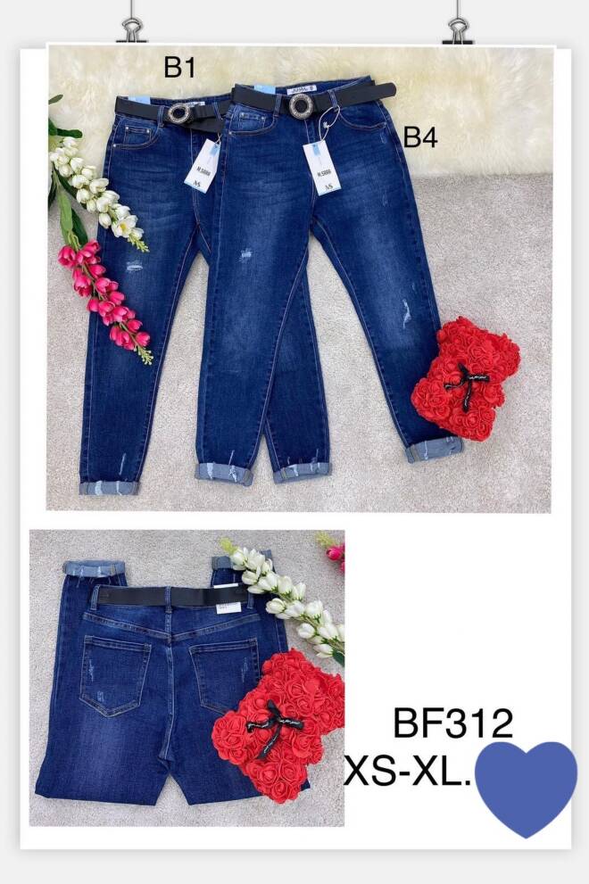 Jeansy damskie BF312 1 kolor  XS-XL