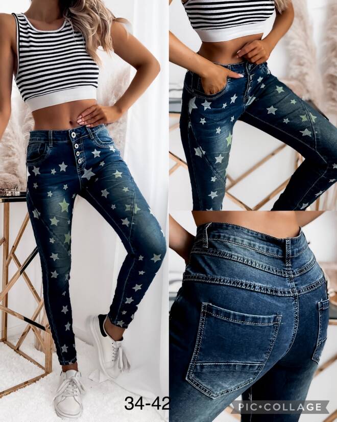 Jeansy damskie 8819 1 kolor  34-42