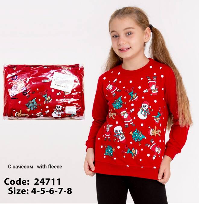 Bluza dziewczęce 24711 1 kolor  4-8
