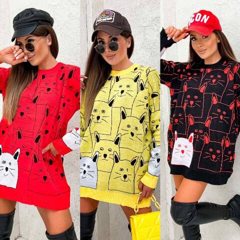 Sweter damskie 1100 Mix kolor Sandard (Towar Tureckie) 1