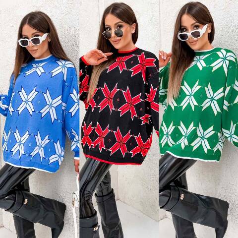 Sweter damskie 1101 Mix kolor Sandard (Towar Tureckie) 1