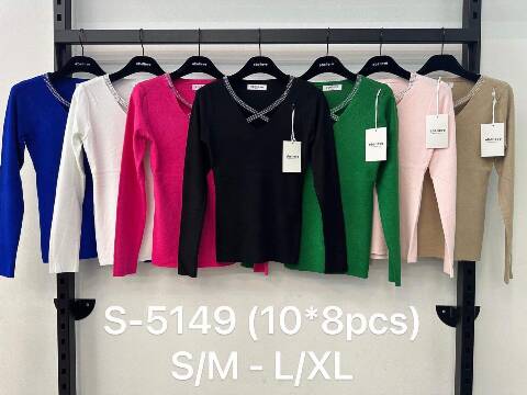Sweter damskie S-5149 Mix kolor S/M-L/XL