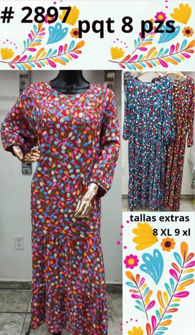 Sukienka damskie 2897 Mix KOLOR  8XL-9XL