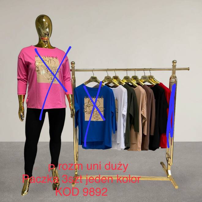 Bluzka damskie 9892 Mix KOLOR  Standard (Towar Tureckie) 1