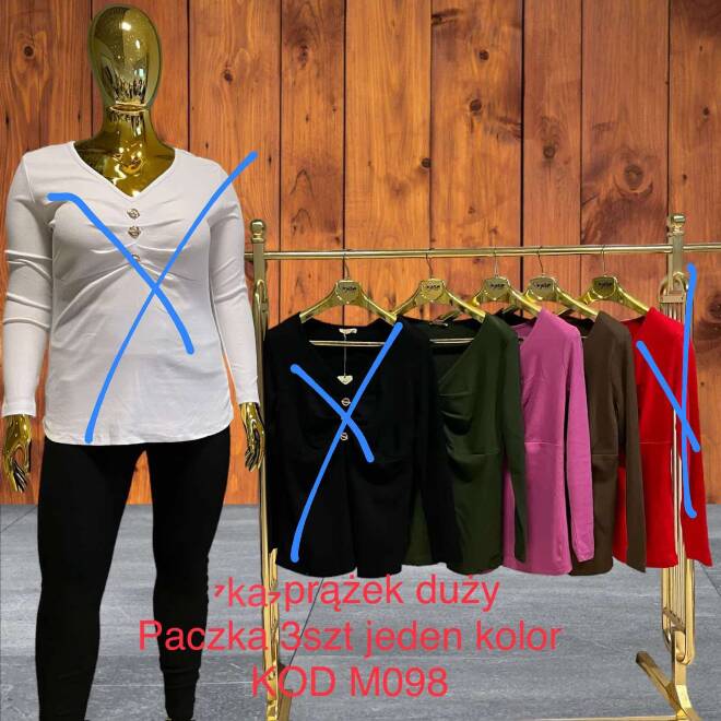 Bluzka damskie M098 Mix KOLOR  Standard (Towar Tureckie) 1