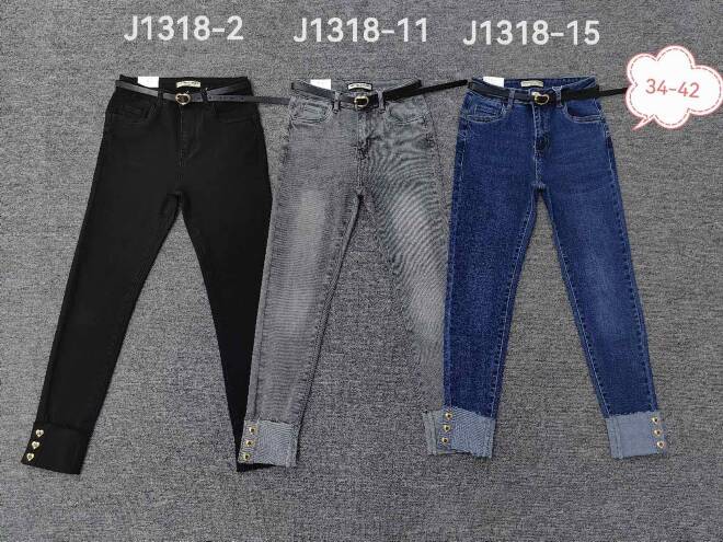 Jeansy damskie J1318-2 1 kolor  34-42