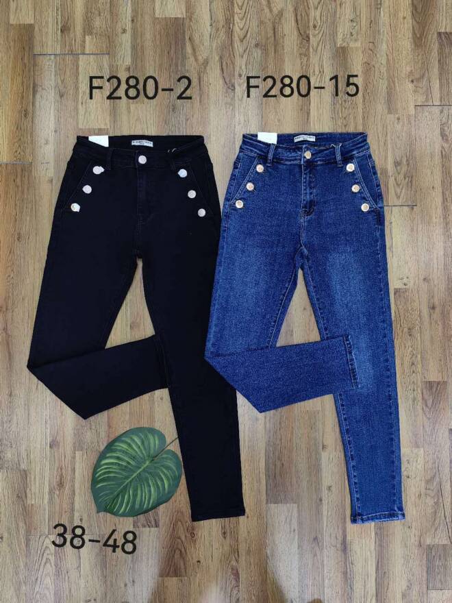 Jeansy damskie F280-2 1 kolor  38-48