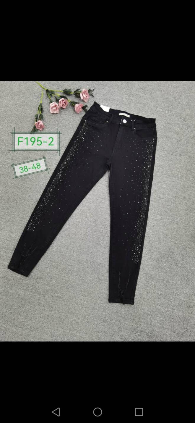 Jeansy damskie F195-2 1 kolor  38-48 1