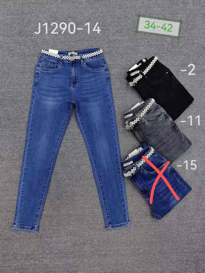 Jeansy damskie J1290-14 1 kolor  34-42