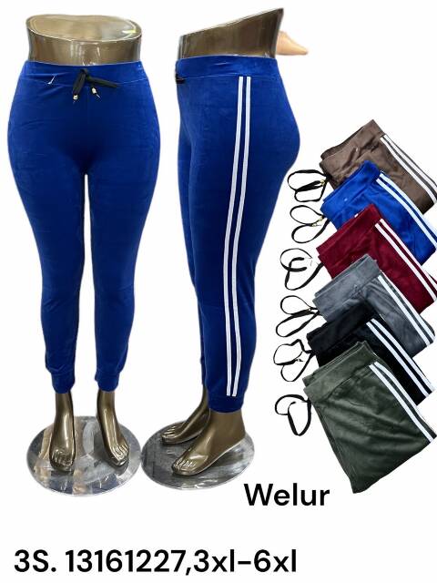 Spodnie welur damskie 1316122 Mix kolor 3XL-6XL