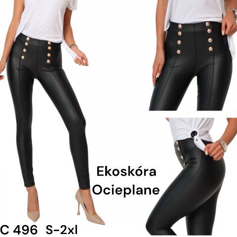 Spodnie z eko-skóry damskie C496 1 kolor S-2XL 1