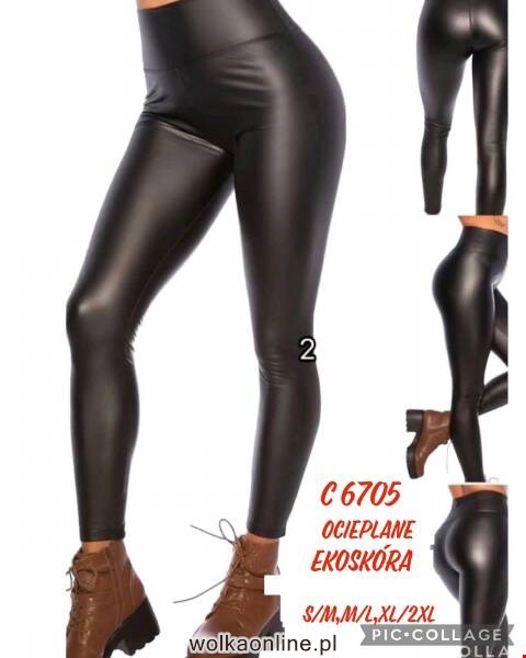 Spodnie z eko-skóry damskie C6705 1 kolor S-2XL