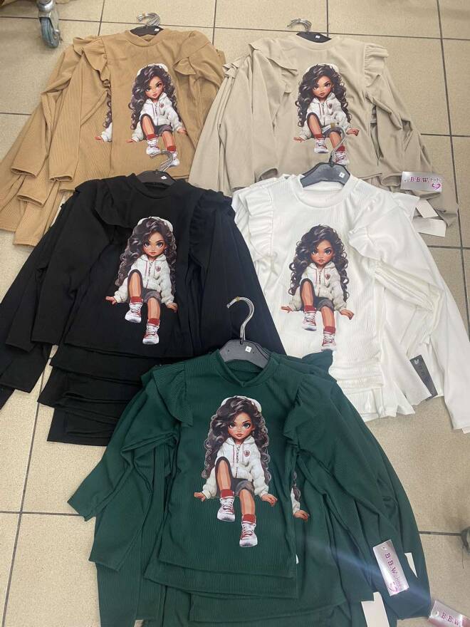 Bluzki dziewczęce 0079 1 kolor  4-14