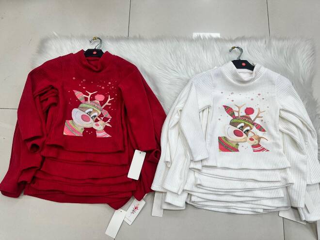 Bluzki dziewczęce 0080 1 kolor  4-14 1