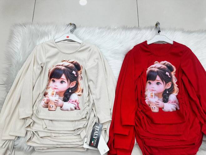 Bluzki dziewczęce 0089 1 kolor  4-14 1