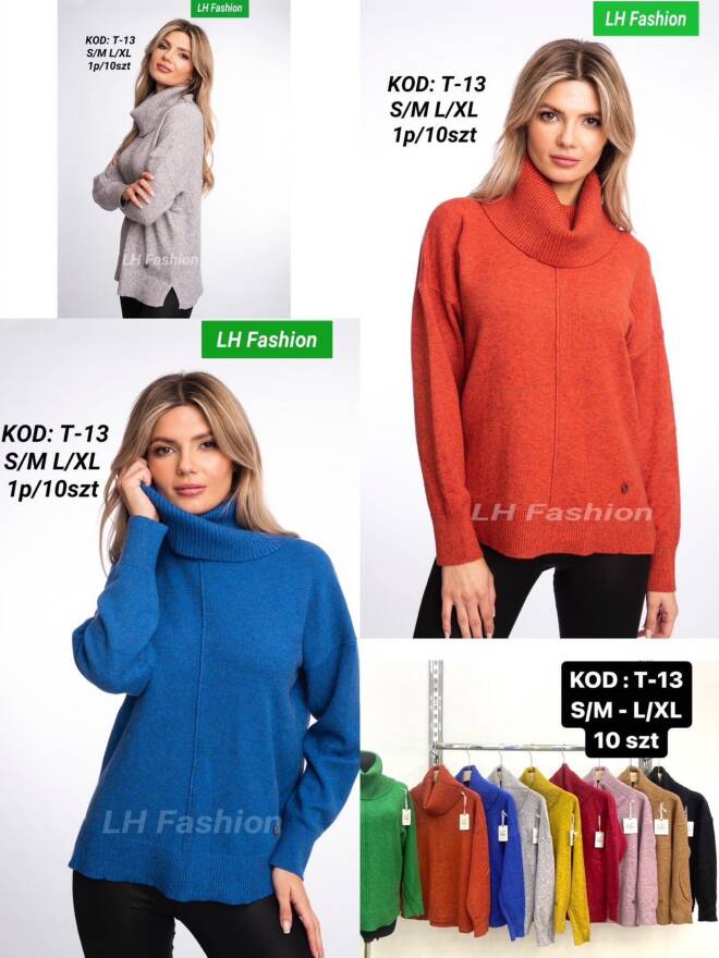 Sweter damskie T-13 Mix KOLOR  S/M-L/XL