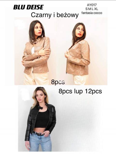 Kurtka skórzana damskie AY017 1 kolor S-XL