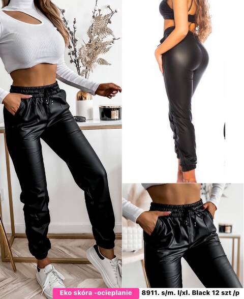 Spodnie z eko-skóry damskie 8911 Mix kolor S/M-L/XL 1