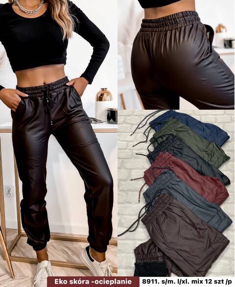 Spodnie z eko-skóry damskie 8911 Mix kolor S/M-L/XL 1