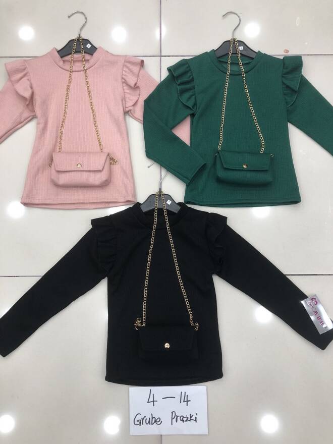 Bluza dziewczęce 4758 1 kolor  4-14