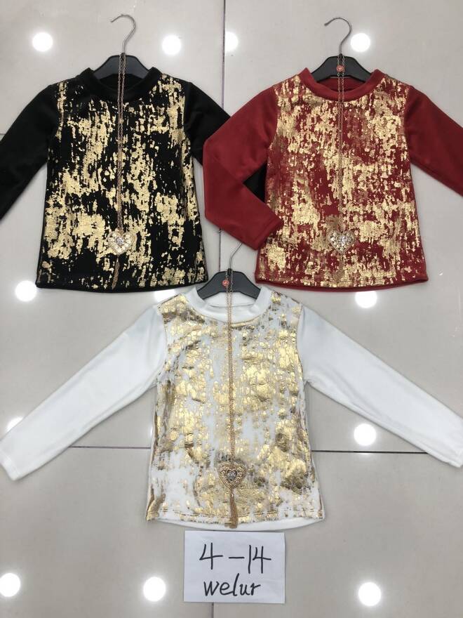 Bluza dziewczęce 4761 1 kolor  4-14