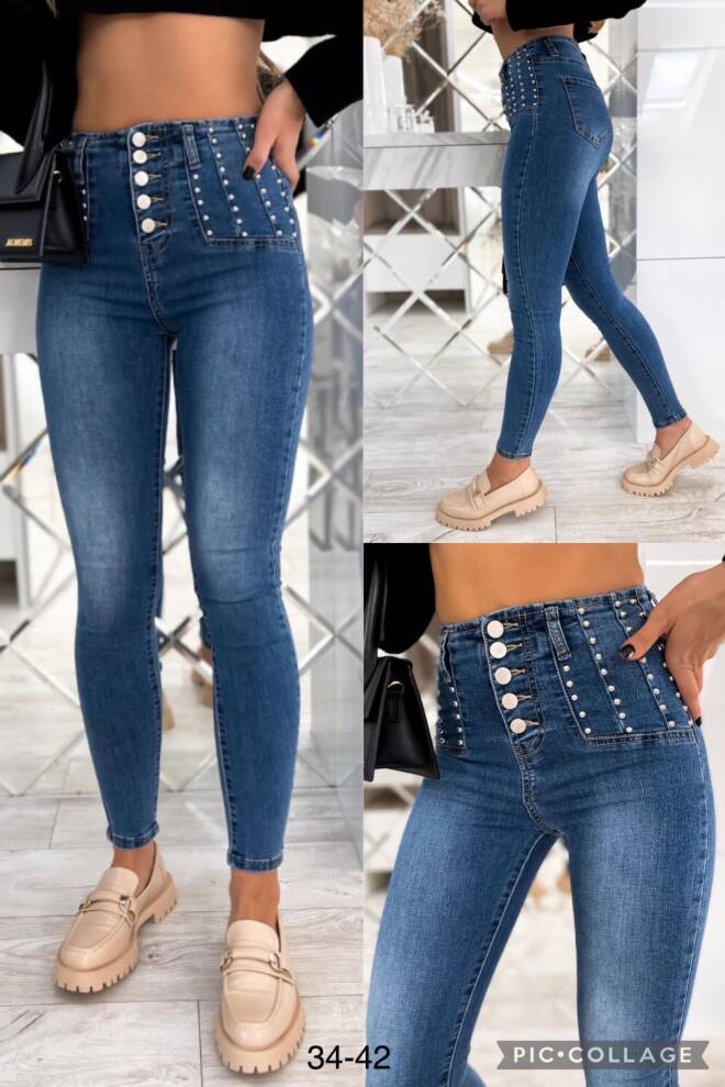 Jeansy damskie 4818 1 kolor  34-42