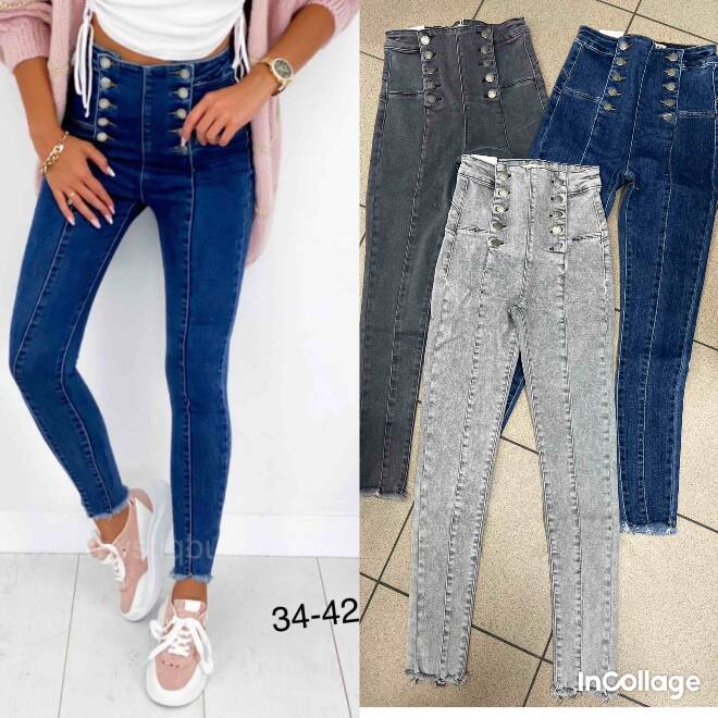 Jeansy damskie 4828 1 kolor  34-42