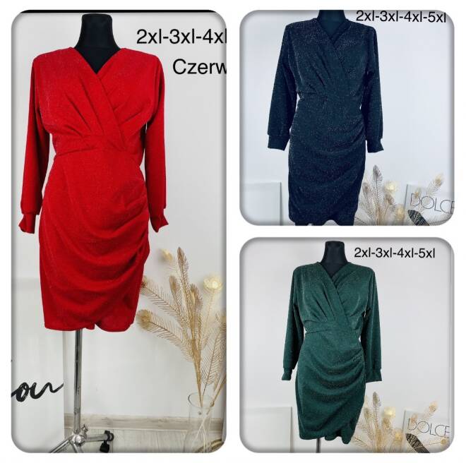 Sukienka damskie 6818 1 kolor  2XL-5XL (Towar Polskie)
