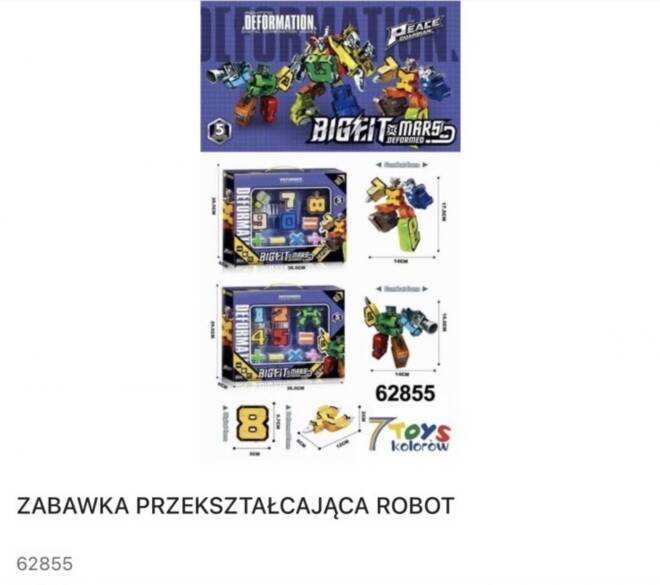 Zabawkowy 62855 Mix KOLOR  Standard