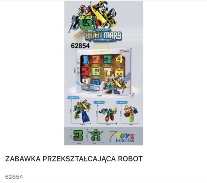 Zabawkowy 62854 Mix KOLOR  Standard 1