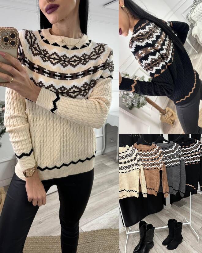 Sweter damskie 7157 Mix KOLOR  Standard (Towar Polskie)